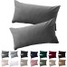 Soifox Set of 2 Pillowcases, 30 x 50 cm, Anthracite, 100% Microfiber, Resistant and Hypoallergenic, with Zip