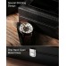 Uten Watch Box for 6 Watches, Men's Watch Box with Glass Lid, Black Lining, Removable Padding, Metal Buckle, Jewellery Box for Men and Women Watches
