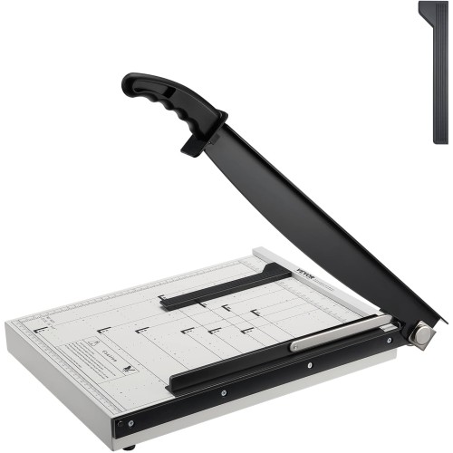 VEVOR Paper Cutter Lever Cutter 381mm Max Cutting Width Manual Paper Cutter 16 Sheets Capacity with Protective Rail/Blade Lock for Cardboard/Cardboard, Paper Cutter