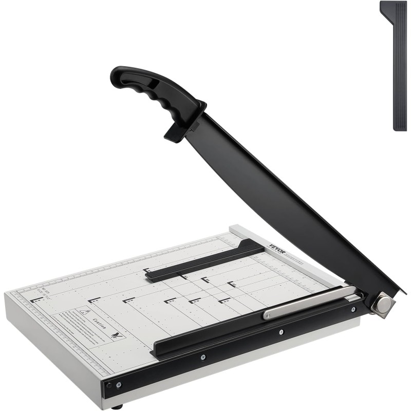 VEVOR Paper Cutter Lever Cutter 381mm Max Cutting Width Manual Paper Cutter 16 Sheets Capacity with Protective Rail/Blade Lock for Cardboard/Cardboard, Paper Cutter