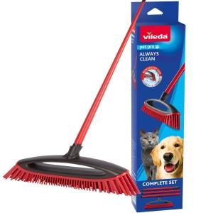 Vileda Always Clean Pet Pro Brush Set, Red, Medium