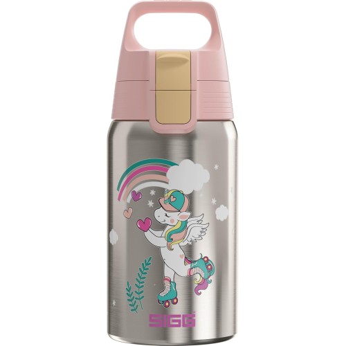 SIGG - Stainless Steel Children's Water Bottle - Shield One - Suitable for Carbonated Drinks - Leak-Proof - Feather-Light - BPA-Free - 0.5 L