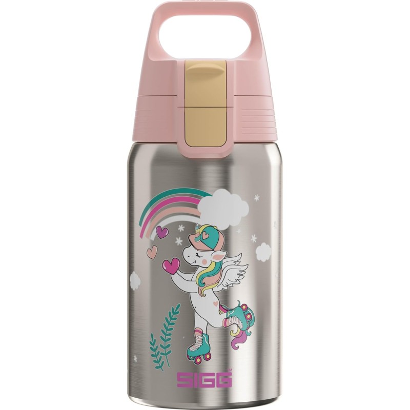 SIGG - Stainless Steel Children's Water Bottle - Shield One - Suitable for Carbonated Drinks - Leak-Proof - Feather-Light - BPA-Free - 0.5 L