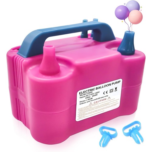 HXHWISE Electric Balloon Pump, Electric Balloon Pump 220 V 600 W Inflator Blower Balloon Pump, Double Nozzle Inflator Blower Portable Pump for Parties, Weddings, Birthday Decoration