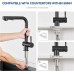 CECIPA High Pressure Kitchen Tap, Black, Extendible Kitchen Tap with Shower, Two Water Jet Types, Single Lever Sink Mixer Tap 360° Swivel, Stainless Steel Mixer, × 207B