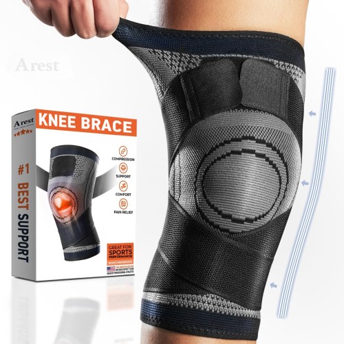 Knee Support for Men and Women - Compression Knee Support with Side Stabilisers for Meniscus and Osteoarthritis - Bandage Knee Sports (XL)