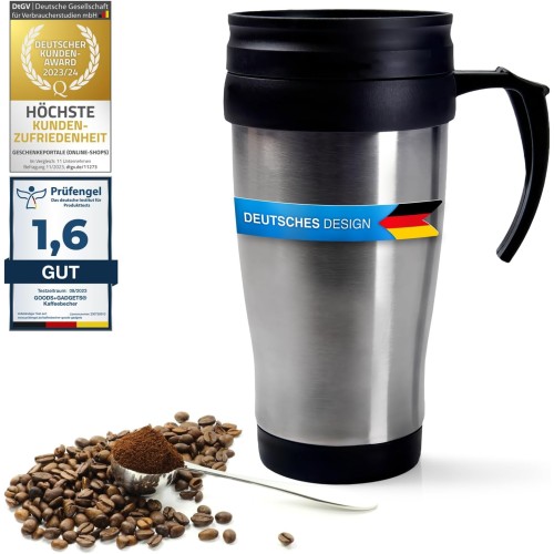 Dimono Coffee-2-go Stainless Steel Thermal Mug, Insulated Mug, Leak-Proof Coffee Mug, Reusable Mug, 400 ml