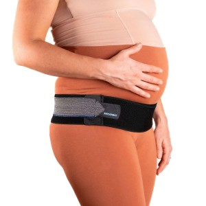 PHYSIOMAT Comfort Belt - Black - Pain Relief - For Pregnancy, Postpartnum, Sports - Height: 8cm - For Sizes 38 and More - Environmentally Friendly: Recycled Wire - Made in France