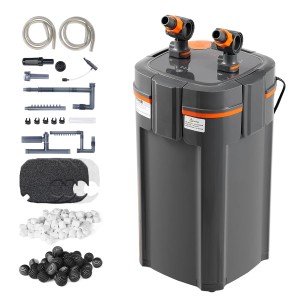 VEVOR Aquarium Filter 317GPH 4-Stage Canister Filter 378.5L Extremely Quiet Internal Aquarium Filter with UV Protection Submersible Power Filter with Multiple Functions for Aquariums 12W