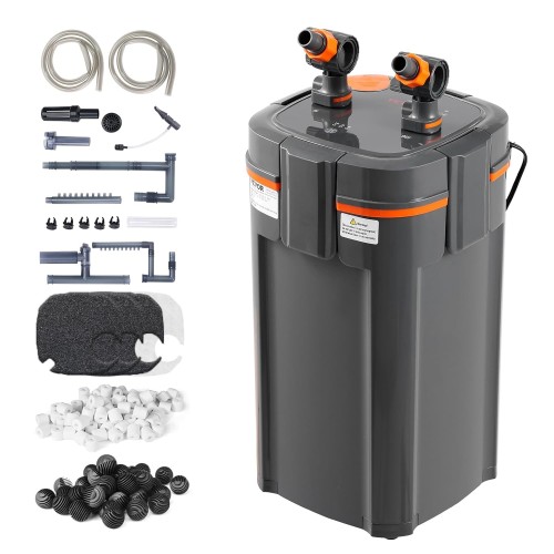 VEVOR Aquarium Filter 317GPH 4-Stage Canister Filter 378.5L Extremely Quiet Internal Aquarium Filter with UV Protection Submersible Power Filter with Multiple Functions for Aquariums 12W
