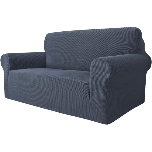 GRIFEMA High Stretch Sofa Cover 2 Seater Sofa Throw Jacquard Elastic Sofa Cover for Living Room Protector for Dogs Pets Grey