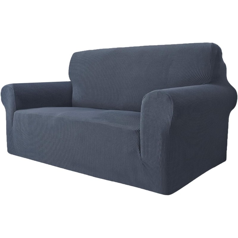 GRIFEMA High Stretch Sofa Cover 2 Seater Sofa Throw Jacquard Elastic Sofa Cover for Living Room Protector for Dogs Pets Grey