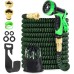 Flexible Garden Hose 15 m 50 ft, Garden Hose Flexible with 10 Spray Patterns, Water Hose Stretchable 1/2 Inch 3/4 Inch Adapter, Kink-Free Flexible Hose Garden Hose for Garden Pet Car Wash