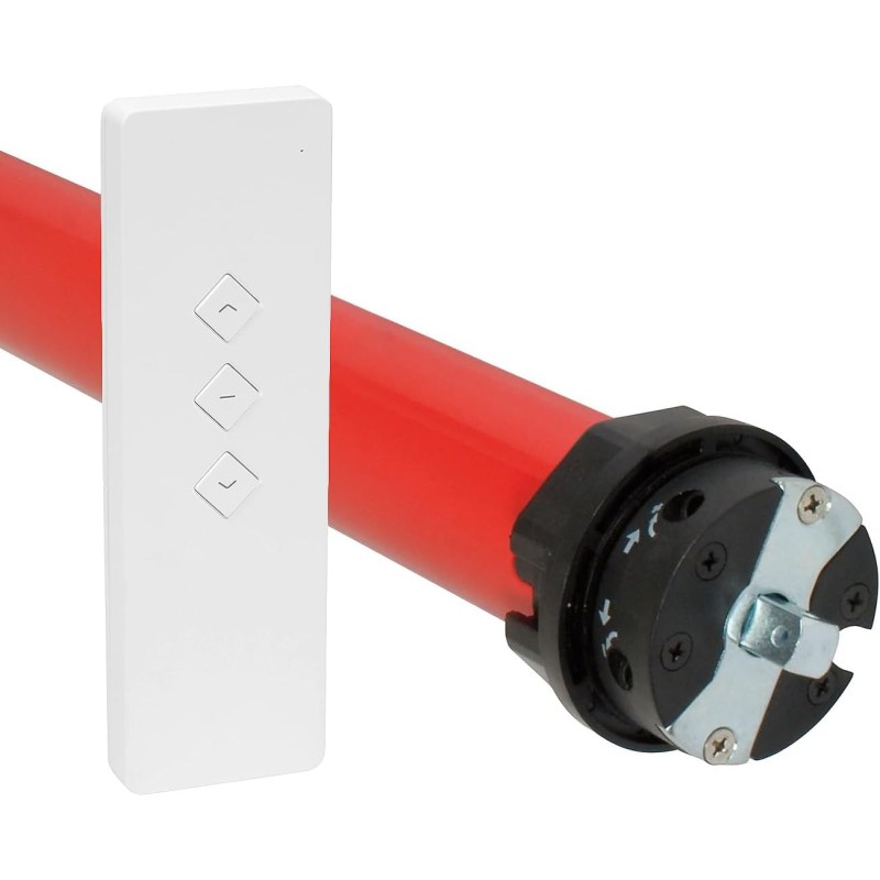 superrollo RM10MMB Radio Roller Shutter Motor (SW60, 10 Nm), with Remote Control, Tubular Motor with Radio Control, up to 3.5 m² Roller Shutter Surface (Roller Shutter Max. 20 kg), Complete Set for 60