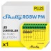 Shelly Plus RGBW PM - WLAN Controller for LED Strips, 12-24 VDC, 3 Lighting Profiles, Power Measurement, Dimmer for White or Coloured Light, No Hub Required, Alexa & Google Home