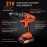 Cordless Drill 21V Electric Screwdriver with 45Nm 25+1 Torque Settings 29 Pieces Accessories LED Light Drill Set with Safety Lock with Carry Case (Orange)