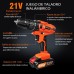 Cordless Drill 21V Electric Screwdriver with 45Nm 25+1 Torque Settings 29 Pieces Accessories LED Light Drill Set with Safety Lock with Carry Case (Orange)