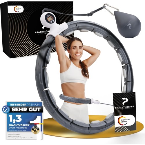 PRACHTKÖRPER Smart Hula Hoop Quiet for Adults and Beginners with Weight Ball and Counter - Fitness, Weight Loss - Hula Hoop for Weight Loss - Hullahub Hoop - Hula Hoop - Hoola Hoop
