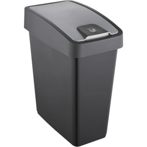 keeeper Premium Soft Touch Flip Top Waste Bin 25 Litre 39.5 x 24 x 47.5 cm Magne, Grey (Graphite)