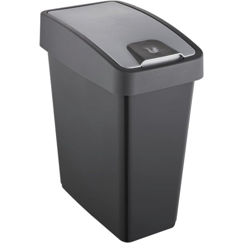 keeeper Premium Soft Touch Flip Top Waste Bin 25 Litre 39.5 x 24 x 47.5 cm Magne, Grey (Graphite)