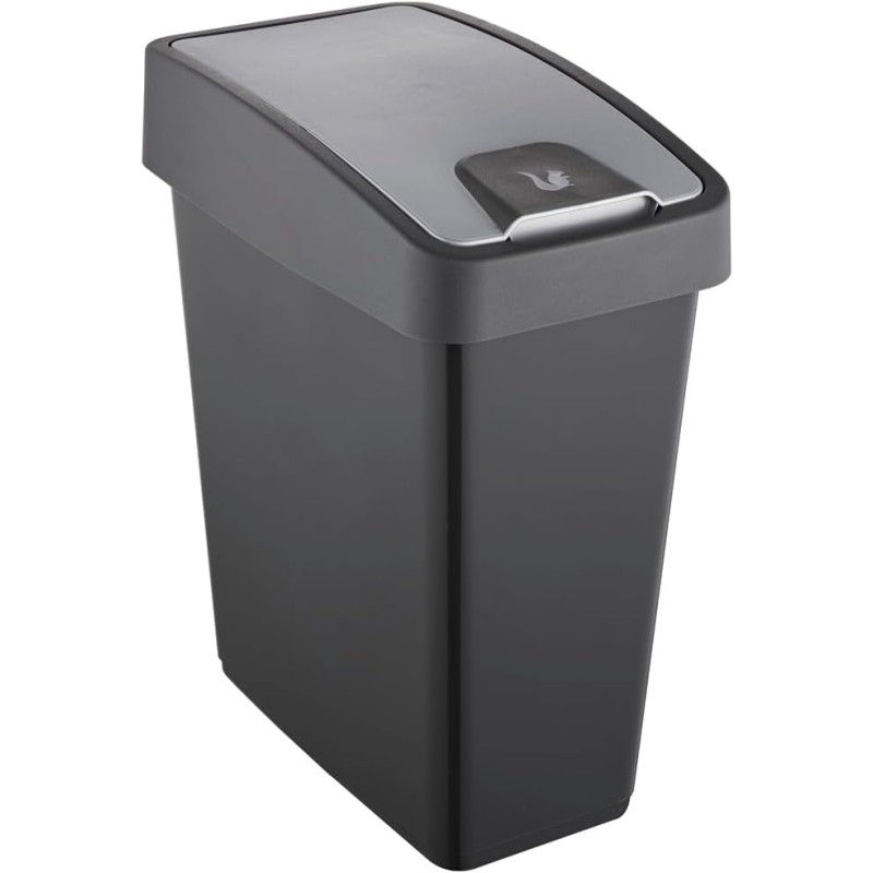 keeeper Premium Soft Touch Flip Top Waste Bin 25 Litre 39.5 x 24 x 47.5 cm Magne, Grey (Graphite)
