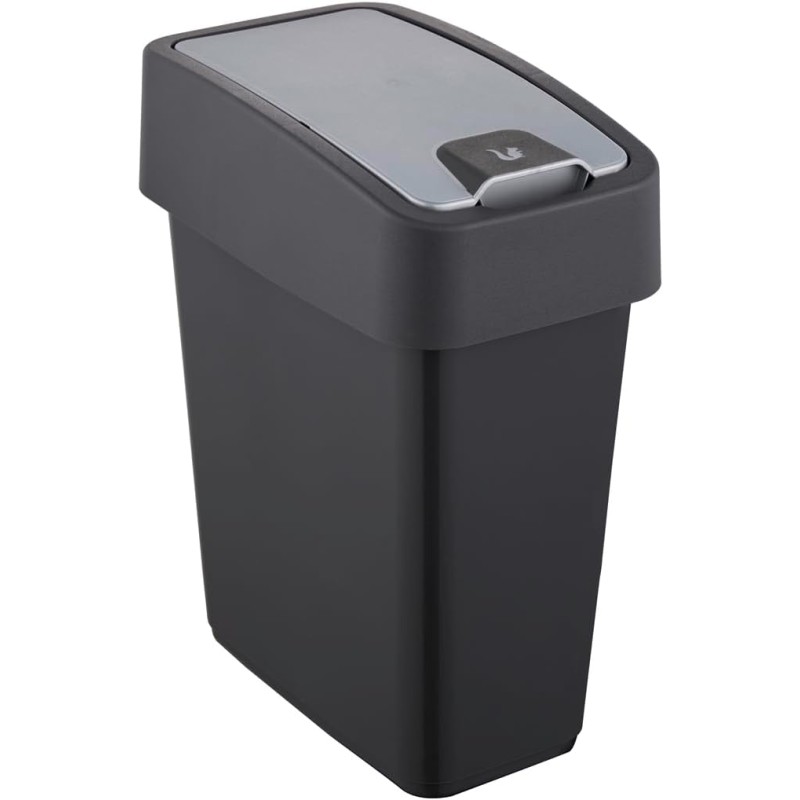 keeeper Premium Soft Touch Flip Lid Waste Bin 10 Litre 29.5 x 18 x 36.5 cm Magne, Grey (Graphite)