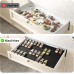 Famhap Pack of 4 Spice Rack for Drawers, Spice Drawer Insert, 4 Tier Drawer Organiser System, Organiser for Kitchen, Worktop, Cabinet, Shelf, Black