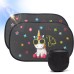 Set of 2 Car Sun Visors 51 x 31 cm Sun Shade for Car and Kids UV Protection Guaranteed Blackout Car Window Self Adhesive Universal Unicorn Design