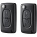 BARAC 2 x 2 Button Key Case for Citroen C2 C3 C4 C5 Picasso Peugeot 206 207 307 308 407 408 Partner Remote Control Car Compatible CEO536 HU83