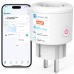 SURFOU WLAN Socket with Current Meter, Smart Home Timer Socket, 2.4 GHz WiFi Smart Plug Works with Alexa, Google Home, Voice Control, Remote Access, No Hub Required