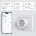 SURFOU WLAN Socket with Current Meter, Smart Home Timer Socket, 2.4 GHz WiFi Smart Plug Works with Alexa, Google Home, Voice Control, Remote Access, No Hub Required