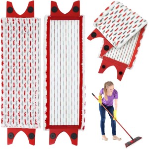 PUWOWYE 3 Pieces of Revolution Mop Pads Replacement Kit Compatible with Vileda Ultramax/UltraMax Plus/Easy Wring UltraMax, Easy to Install for All Stained Floors