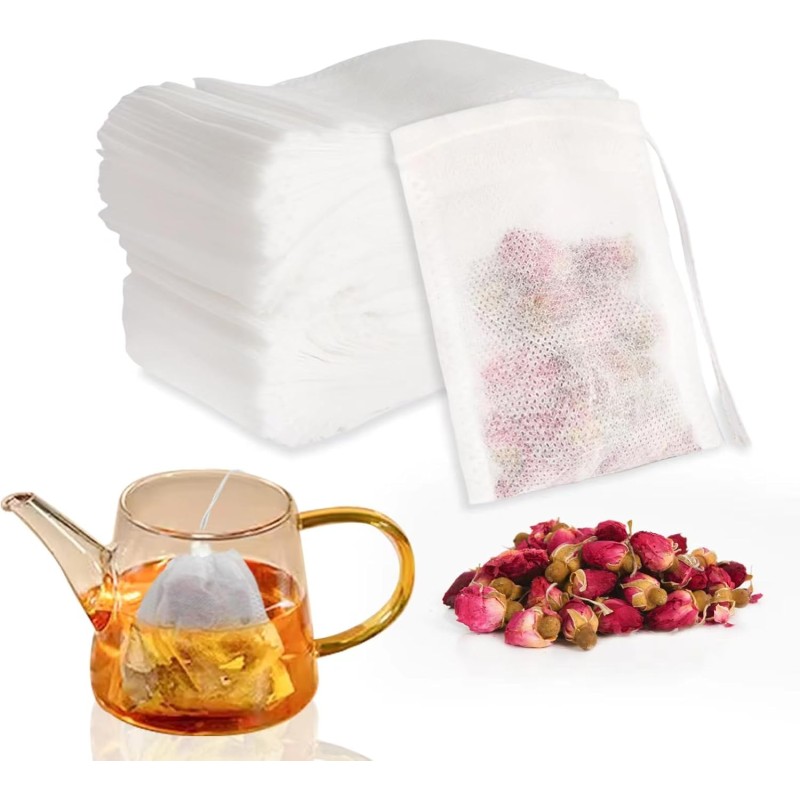 Pack of 250 Tea Bags for Loose Tea, 7 x 9 cm Tea Filter Paper for Loose Tea, Spice Bags, Tea Bags for Self-Filling for Fragrance, Spices, Vanilla, Lavender, Coffee