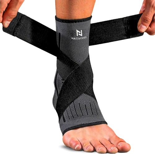 NativoDex Ankle Brace - Adjustable Ankle Support for Plantar Fasciitis & Achilles Tendon - Stabilisation & Protection - Breathable Orthopedic Foot Support for Both Feet