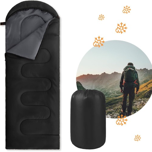 Спален чувал за възрастни, 3 сезона, ултралек, 1400 г, водоустойчив, малък размер, спален чувал тип „мумия“ за къмпинг, туризъм, пикник на открито и закрито
