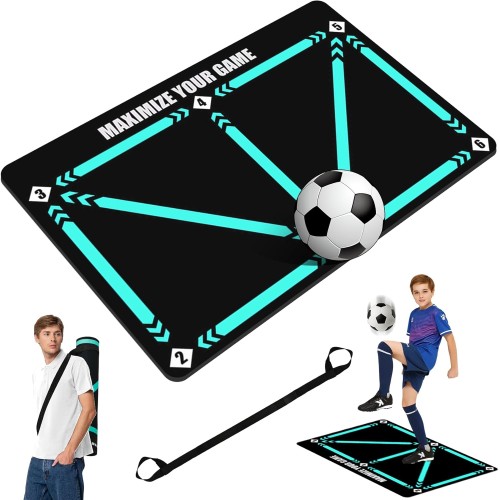 YAOZUP Fußballmatte, 60x90cm Fussball Matte Ballkontrolle, Fußball Schritt Trainingsmatte, Fussball Trainingszubehör, Ballkontrolle Trainingsmatte, rutschfeste Fussballmatte Training