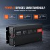 VEVOR Pure Sine Wave Inverter 3000W DC12V AC 230V преобразувател на напрежение 2 AC гнезда 2 USB порта 1 Type-C порт LCD дисплей и дистанционно управление за големи домакински уреди