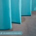 Furlinic Narrow Shower/Bathroom Curtain, Textile, Polyester Fabric, Mould-Resistant, Water-Repellent, Washable, Corner Shower, Small Bathtub, White in Aquamarine, 90 x 180 cm, with 6 Shower Rings