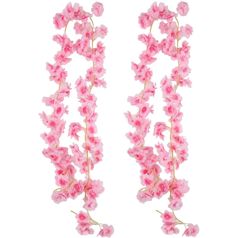 JDCMEI Pack of 2 Artificial Cherry Blossom Garland, Flower Vine, 1.8 m Artificial Flower, Cherry Blossom Garland, Flower Garland, Silk Flowers Garland Decoration for Home, Wall, Wedding, Party, Arch