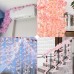 JDCMEI Pack of 2 Artificial Cherry Blossom Garland, Flower Vine, 1.8 m Artificial Flower, Cherry Blossom Garland, Flower Garland, Silk Flowers Garland Decoration for Home, Wall, Wedding, Party, Arch