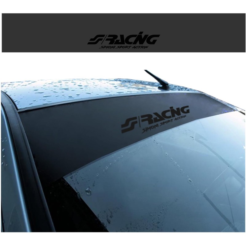 Simoni Racing Glare Strips - 150 x 24 cm - Matte Black with Logo