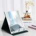 WISYOK Folding Travel Mirror, Table Mirror with Multiple Standing Angles, Folding Mirror with Black PU Leather, Super HD Make-Up Mirror, Hand Mirror, Compact Mirror, Cosmetic Mirror, Small, 16 x 12 cm