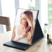 WISYOK Folding Travel Mirror, Table Mirror with Multiple Standing Angles, Folding Mirror with Black PU Leather, Super HD Make-Up Mirror, Hand Mirror, Compact Mirror, Cosmetic Mirror, Small, 16 x 12 cm