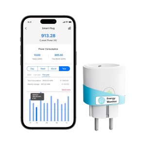 Meross Smart WLAN Socket with Current Measurement 16 A, Timer Socket with Voice Control, Remote Access, Smart Home WiFi Socket Compatible with Alexa, Google Home, SmartThings