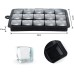 Ice Cube Tray, Silicone Ice Cube Tray, 3 Ice Cube Trays with Lid, BPA-Free, Suitable for Various Drinks such as Wine, Lemonade and Iced Coffee (15 Compartments, Black)