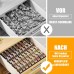 Famhap Spice Rack for Drawers, Spice Drawer Insert, 4 Tier Drawers Organiser System from 29.5 cm to 59 cm, Extendable Organiser for Kitchen, Worktop, Cabinet, Shelf, Black