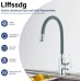 Llffssdg Kitchen Tap with Flexible Silicone Hose Tap Kitchen Tap 360° Rotating High Pressure Tap in Grey