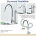 Llffssdg Kitchen Tap with Flexible Silicone Hose Tap Kitchen Tap 360° Rotating High Pressure Tap in Grey
