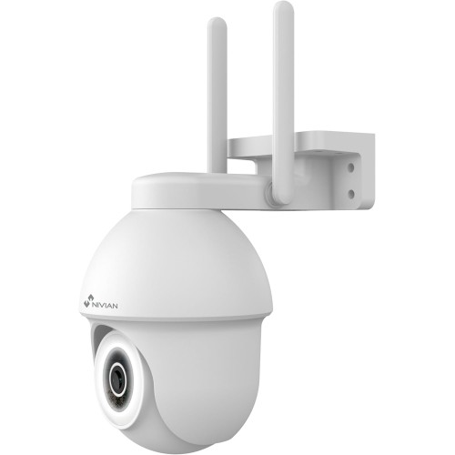 NIVIAN 2.4GHz Half4K 2560 x 1440 WiFi PTZ Camera | Coloured Nightlife | Motion and Person Detection | Compatibility with Alexa and Google Home | Tuya App Control, Plastic