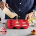 Pack of 2 Mini Muffin Moulds Silicone for 12 Muffins - Silicone Muffin Cases BPA Free with Non-Stick Coating, Easy to Release - Reusable Muffin Tray Easy to Clean, Dishwasher Safe (Red)